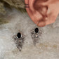 925 sterling silver vintage garnet statement earrings  