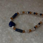Lapis lazuli, Moonstone, Citrine & Pearl 4mm Round Handcrafted 925 Sterling Silver Bracelet