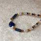 Lapis lazuli, Moonstone, Citrine & Pearl 4mm Round Handcrafted 925 Sterling Silver Bracelet