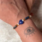 Lapis lazuli, Moonstone, Citrine & Pearl 4mm Round Handcrafted 925 Sterling Silver Bracelet