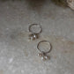 Fresh water Pearls Charm Hoops 925 Sterling Silver Earrings