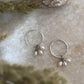 Fresh water Pearls Charm Hoops 925 Sterling Silver Earrings