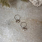 Fresh water Pearls Charm Hoops 925 Sterling Silver Earrings