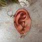 Fresh water Pearls Charm Hoops 925 Sterling Silver Earrings