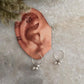 Fresh water Pearls Charm Hoops 925 Sterling Silver Earrings