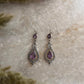 Amethyst Vintage Style Pear & Round Cut 925 Sterling Silver Earrings