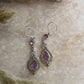 Amethyst Vintage Style Pear & Round Cut 925 Sterling Silver Earrings
