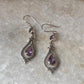 Amethyst Vintage Style Pear & Round Cut 925 Sterling Silver Earrings