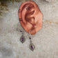 Amethyst Vintage Style Pear & Round Cut 925 Sterling Silver Earrings