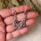 Amethyst Vintage Style Pear & Round Cut 925 Sterling Silver Earrings