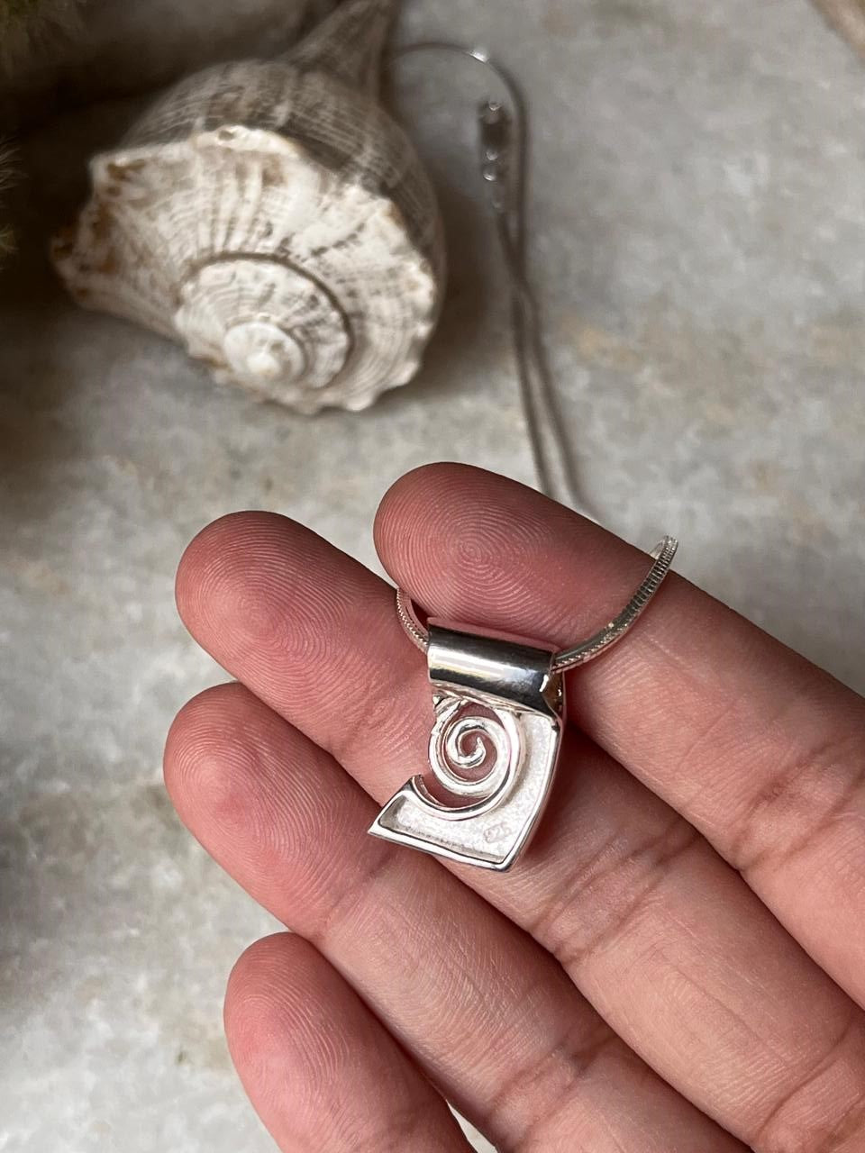 Contemporary Spiral Statement 925 Sterling Silver Pendant