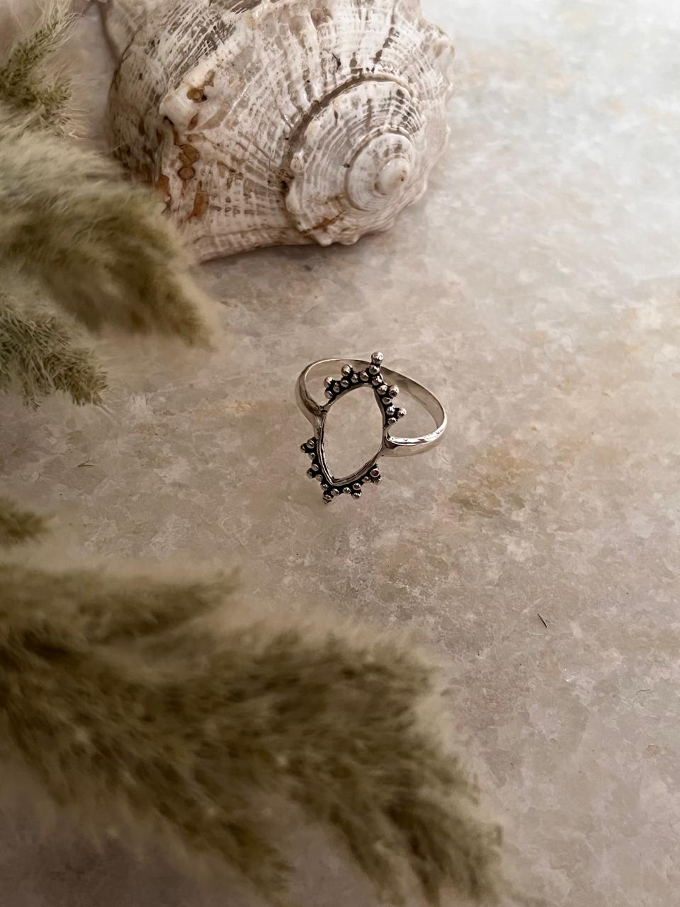 Tribal Rawa Almond 925 Sterling Silver Ring