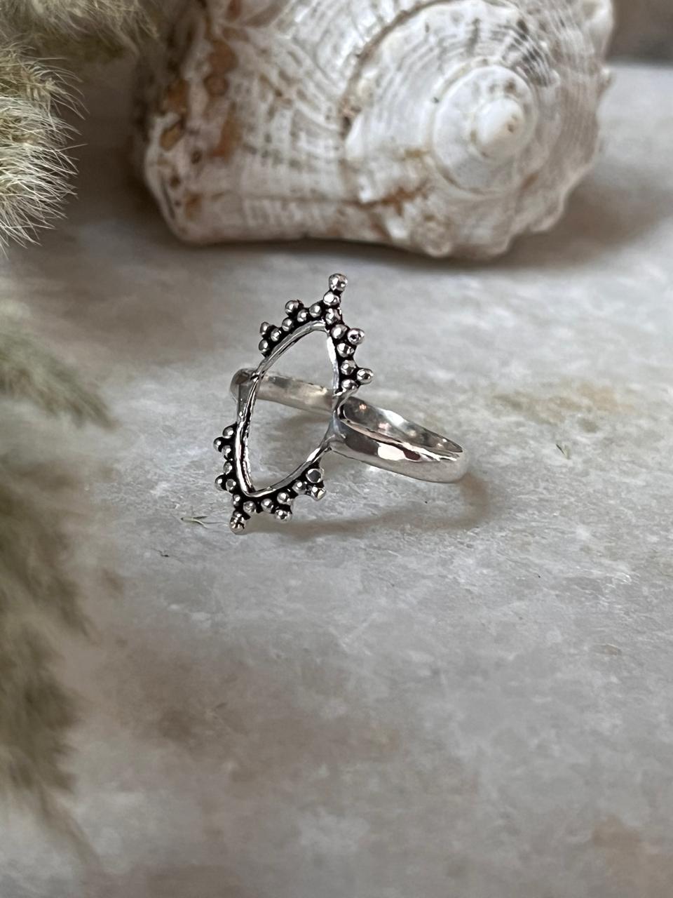 Tribal Rawa Almond 925 Sterling Silver Ring