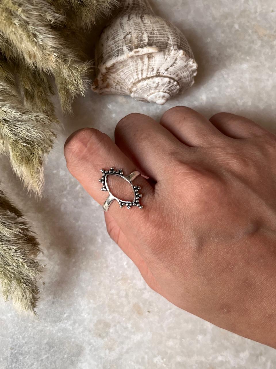 Tribal Rawa Almond 925 Sterling Silver Ring