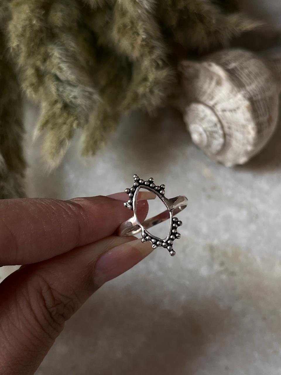 Tribal Rawa Almond 925 Sterling Silver Ring