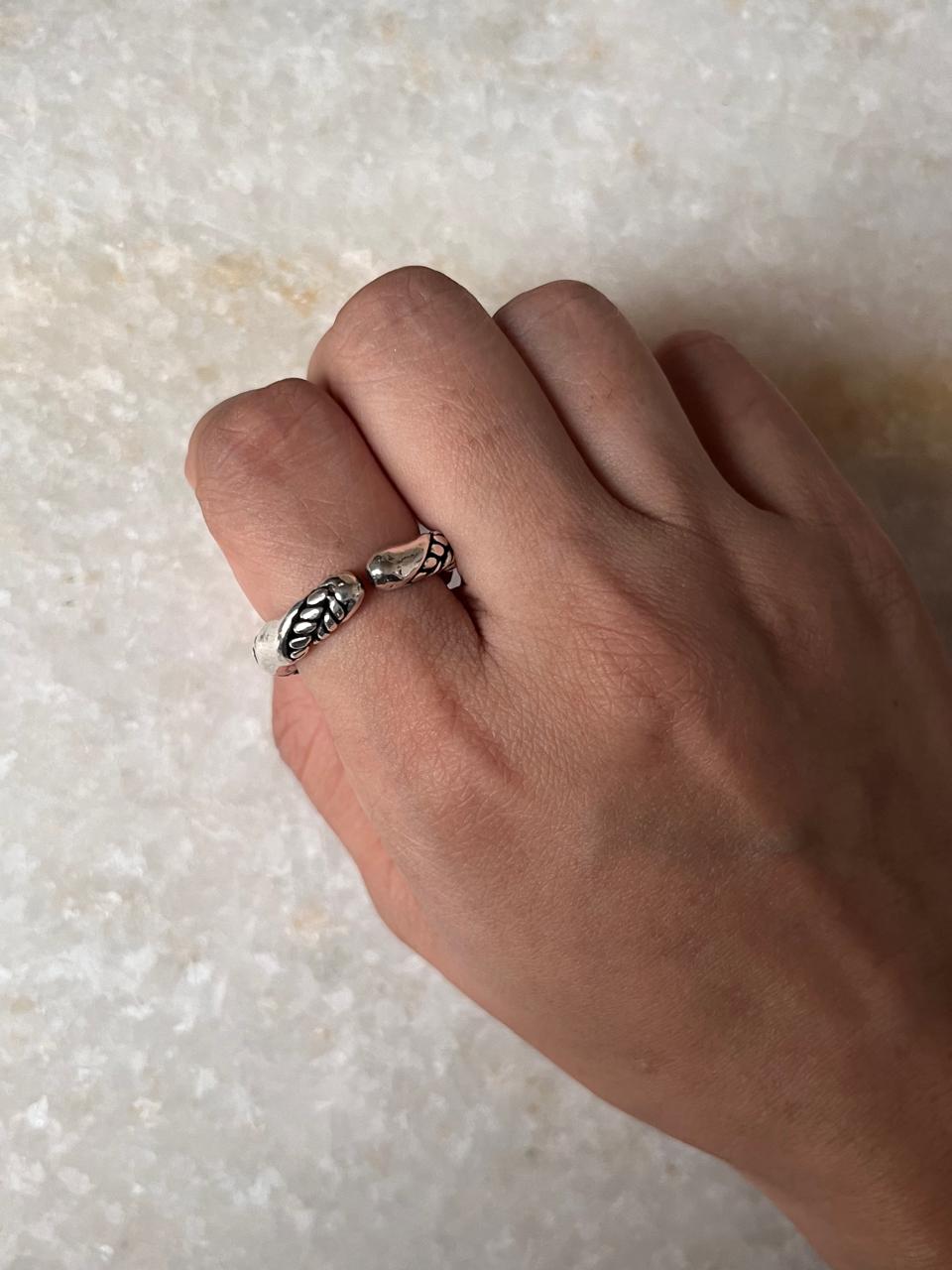 Adjustable Leaf Plain Band 925 Sterling Silver Ring