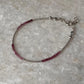 Pink Tourmaline Dark Shade & Silver 2mm Beads Handcrafted 925 Sterling Silver Bracelet