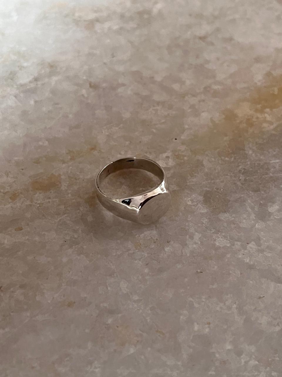 Plain Round Signet 925 Sterling Silver Ring