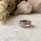 Rope & Plain Stacked Band 925 Sterling Silver Ring