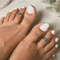 Ethnic tribal pattern toe ring in silver  