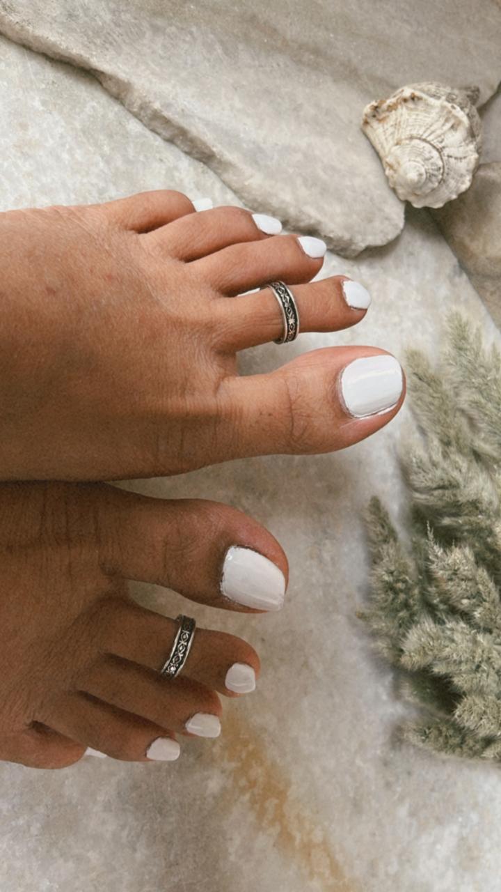 Handcrafted tribal-style 925 silver toe ring  