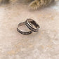 Oxidized silver toe ring with tribal design