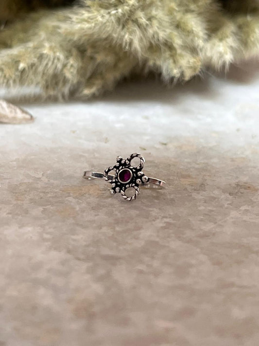 Pink Flower Nose / Helix 925 Sterling Silver Clip On