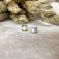 Fresh Water Pearl Boho Rawa Round Studs 925 Sterling Silver Earrings