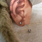 Fresh Water Pearl Boho Rawa Round Studs 925 Sterling Silver Earrings