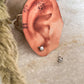 Fresh Water Pearl Boho Rawa Round Studs 925 Sterling Silver Earrings