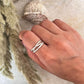 Handcrafted sterling silver triple rolling band ring  