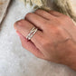 Classic three band rolling sterling silver ring for women  