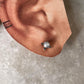 Fresh Water Pearl Boho Rawa Round Studs 925 Sterling Silver Earrings