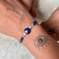 Lapis lazuli, Moonstone, Citrine & Pearl 4mm Round Handcrafted 925 Sterling Silver Bracelet