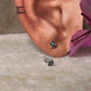 Flower White Cz Stone Studs 925 Sterling Silver Earrings