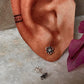 Classic sterling silver floral studs with sparkling CZ  
