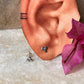 Minimalist white CZ floral studs in 925 sterling silver  