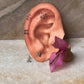 Handcrafted 925 silver floral earrings with white cubic zirconia  