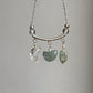 Lunar Garden- Aquamarine Butterfly, Tumble & Clear Quartz Moon Charms 925 Sterling Silver Necklace