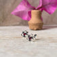 Flower Pink Cz Stone Studs 925 Sterling Silver Earrings