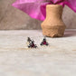 Traditional rawa design sterling silver earrings with pink CZ  