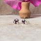Flower Pink Cz Stone Studs 925 Sterling Silver Earrings