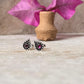 Chic drop pink CZ stud earrings handcrafted in sterling silver  