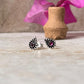 Drop Pink CZ Stone Studs 925 Sterling Silver Earrings  