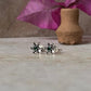 Rawa Flower Green Cz Stone Studs 925 Sterling Silver Earrings