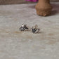 925 sterling silver antique finish white cubic zirconia studs