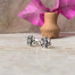 925 sterling silver white cubic zirconia floral stud earrings