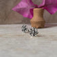 Handcrafted 925 silver flower earrings with white cubic zirconia  