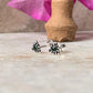 Teekona Green Cz Stone Studs 925 Sterling Silver Earrings