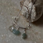 Lunar Garden- Aquamarine Butterfly, Tumble & Clear Quartz Moon Charms 925 Sterling Silver Necklace